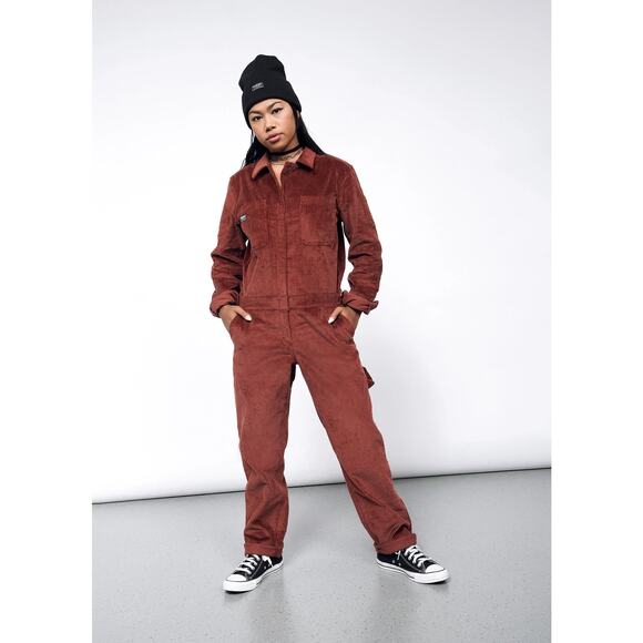 Wildfang Women's Merlot The Essential Corduroy Long Sleeve Coverall - XS - Picture 1 of 12